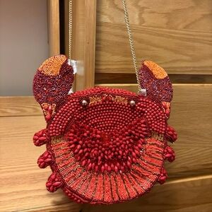 Vibrant Beaded Crab Handbag